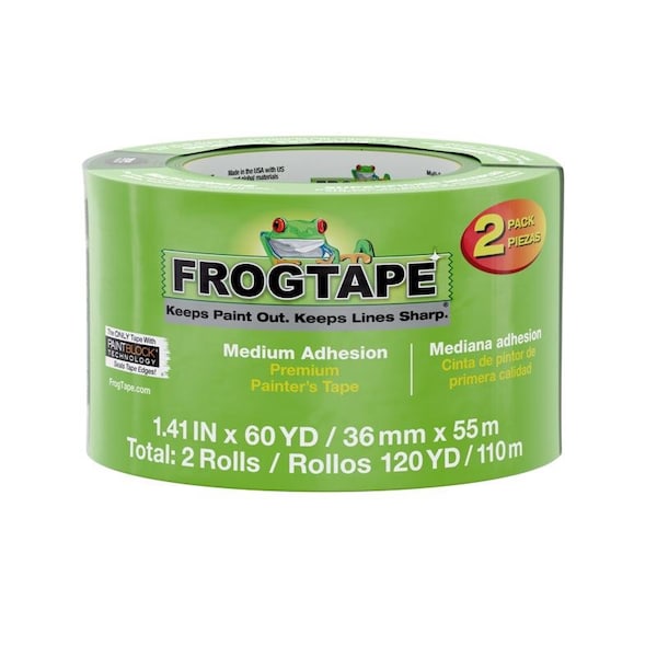 Shurtape Frog Tape 1.41 in. W X 60 yd L Green Medium Strength Painter's Tape 2 pk 242868 - main
